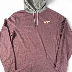 NWOT Colosseum VT Tech hoodie in burgundy with grey hoodie. Lightweight , size M